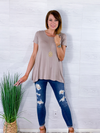 Just For Today Tunic Top - Taupe