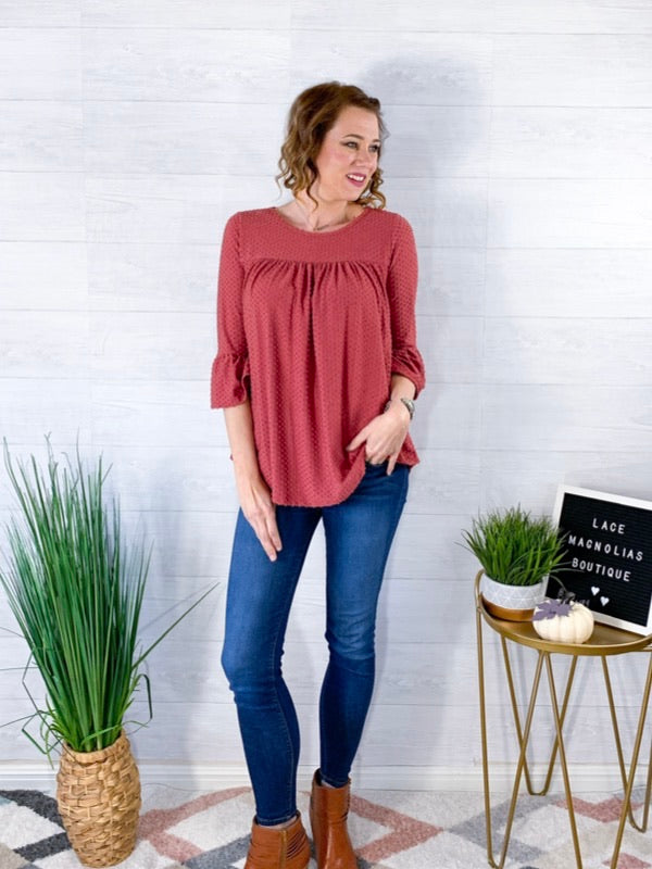 Right By Side Blouse - Mauve