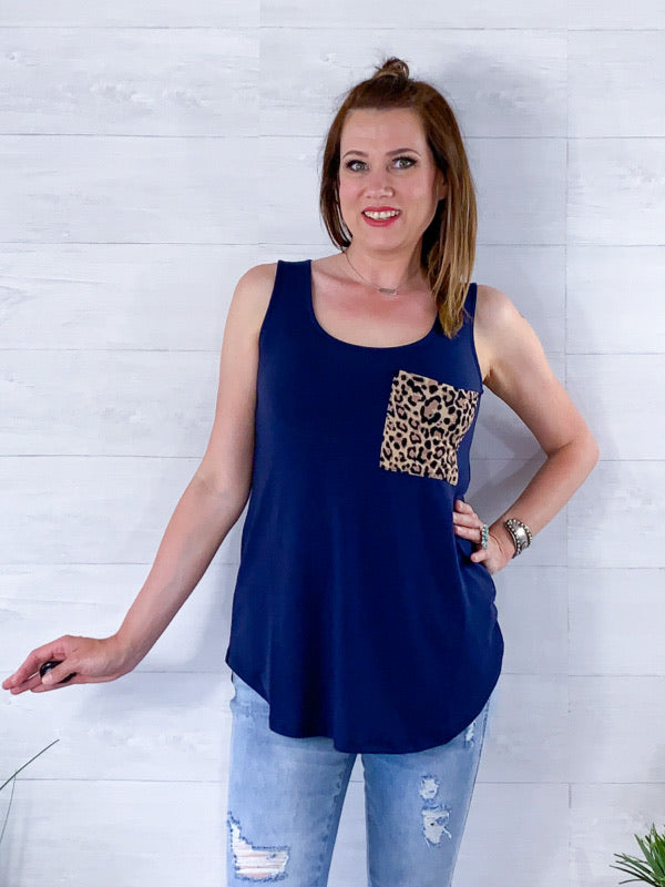 On The Waterfront Tank Top - Navy