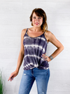Let's  See The World Tie Dye Tank Top - Charcoal