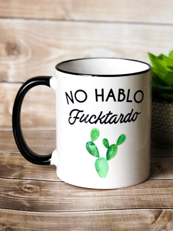 No Hablo  - black rim/handle 11 oz Ceramic Mug