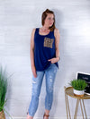 On The Waterfront Tank Top - Navy