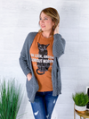 Choose To Be Cozy Cardigan - Charcoal