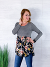 Dance In The Rain Top - Floral Black