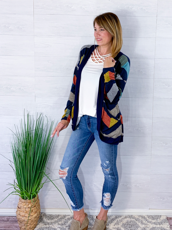 Say Yes To Love Cardigan - Navy