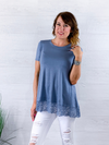All Eyes On You Lace Top - Cement
